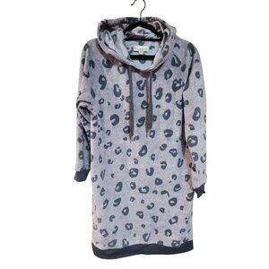 Koolaburra By UGG Womens S Leopard Print Hooded Sweatshirt Dress